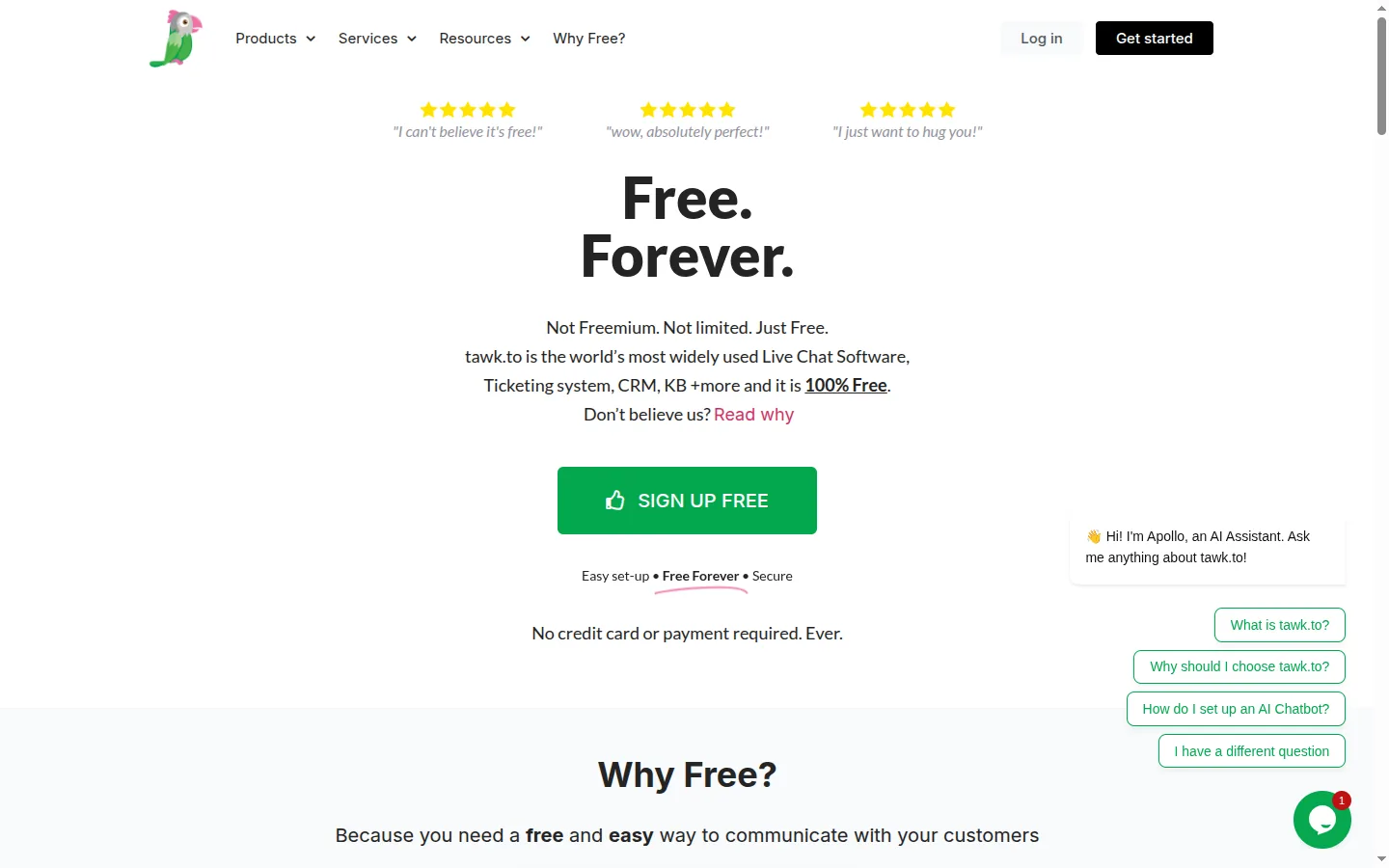 tawk.to pricing page captured 2026-05-16 showing the free plan plus optional paid add-ons such as Remove Branding, AI Assist, and Hired Chat Agents